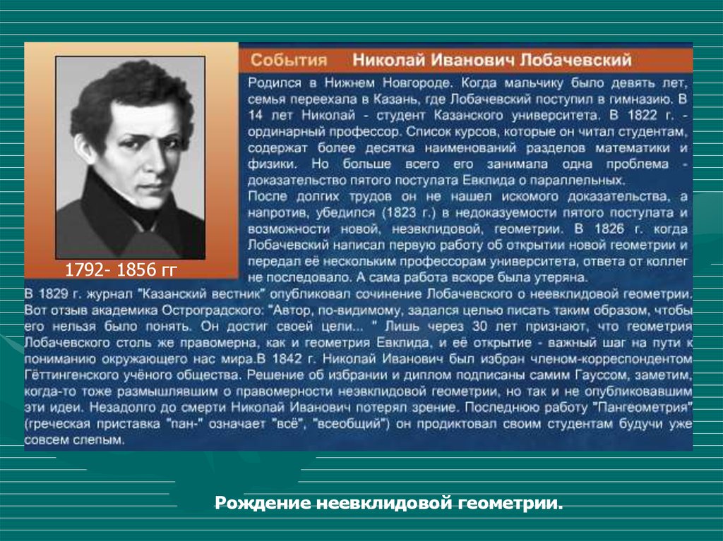 Первый лобачевского. 1826 Год Лобачевский.