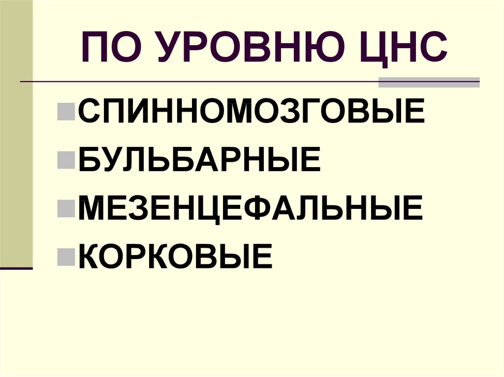 Уровни нервной системы