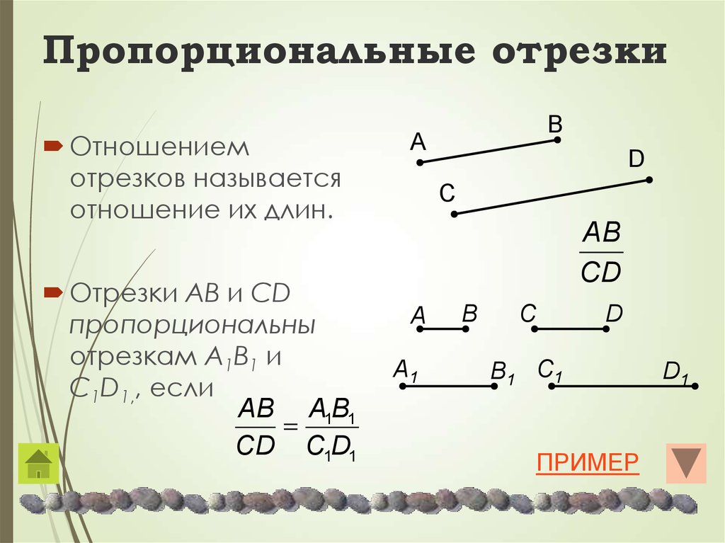 Какие пары отрезков изображенных на рисунке являются пропорциональными