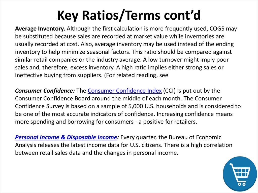 Key Ratios/Terms cont’d