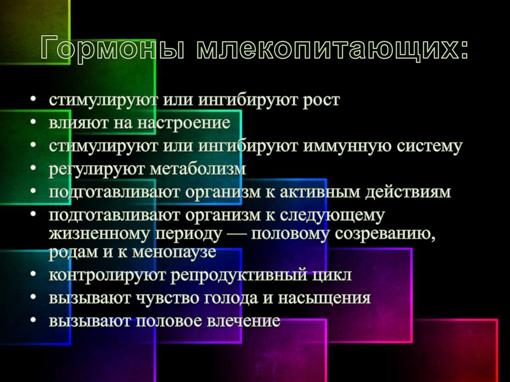 Гормоны млекопитающих: