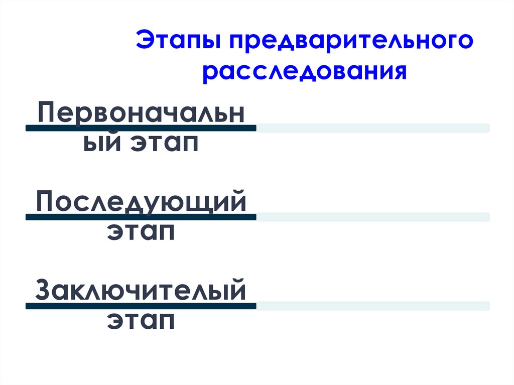 Период предварительного следствия. Стадии предварительного расследования. Этапы предварительного следствия. Структура стадии предварительного расследования.