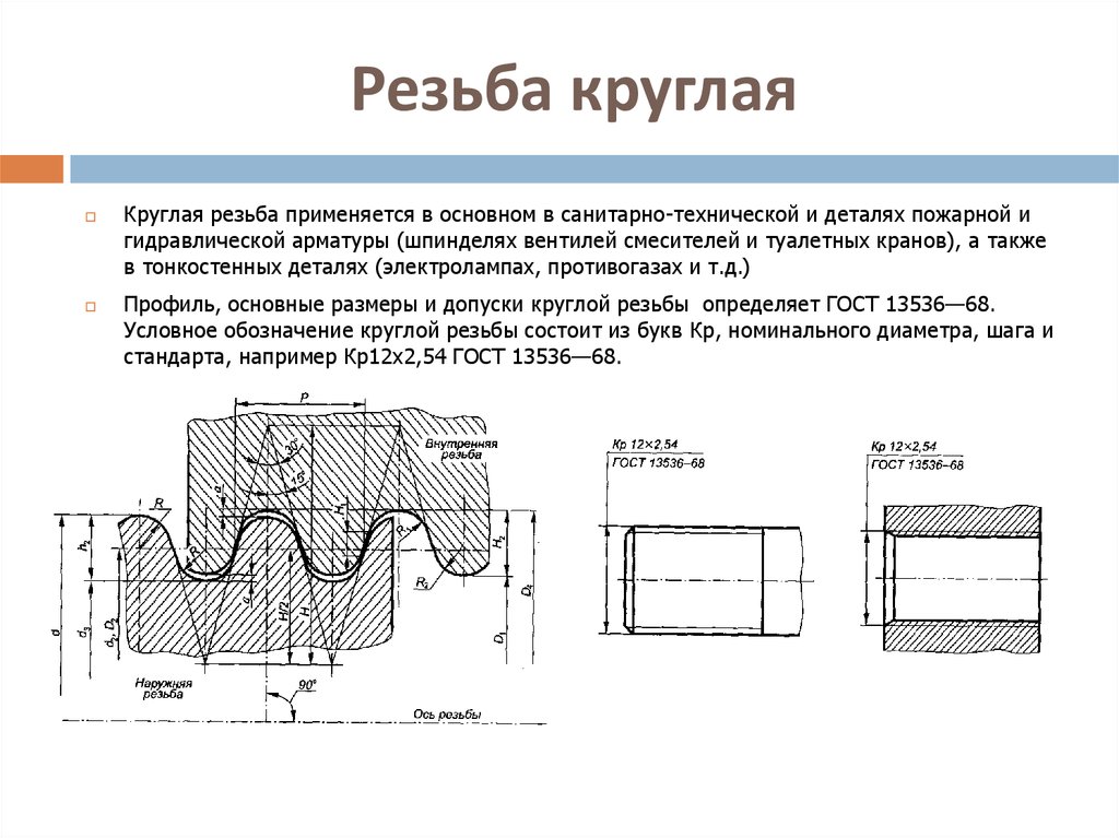 На каком из рисунков присутствует обозначение трубной резьбы