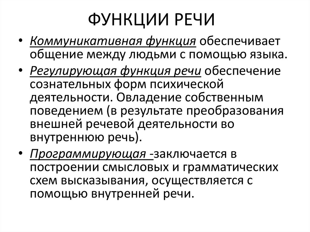 Функциональная речь. Коммуникативная, регулирующая и программирующая функции речи.. Каковы основные функции речи. Функции речи в психологии. Функции речи регулирующая коммуникативная.