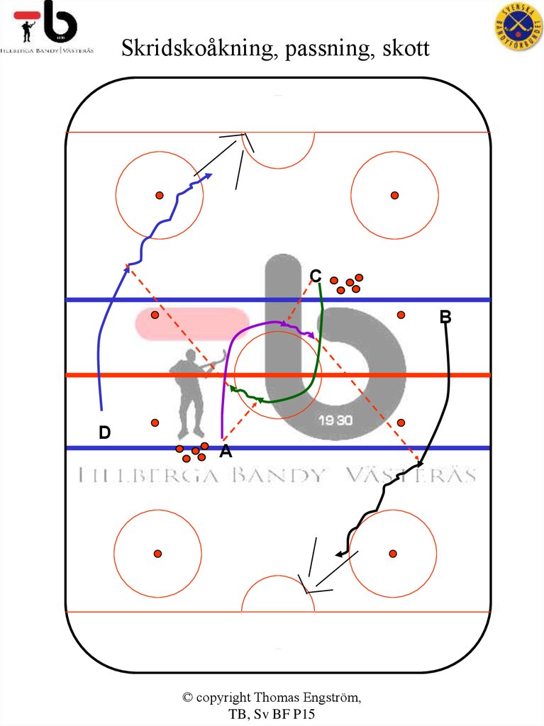 Skridskoåkning, passning, skott