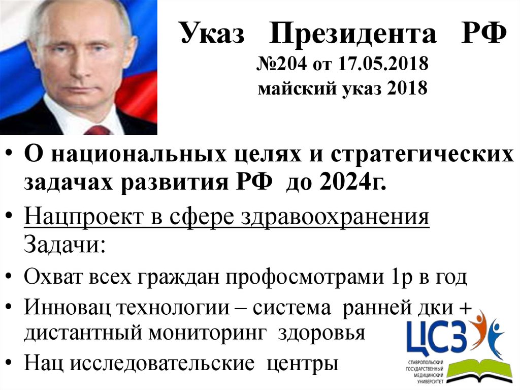 Указ президента 204 от 07.05 2018