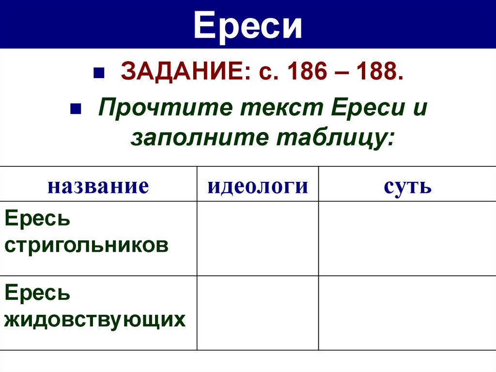 Как правильно ересь или ересть