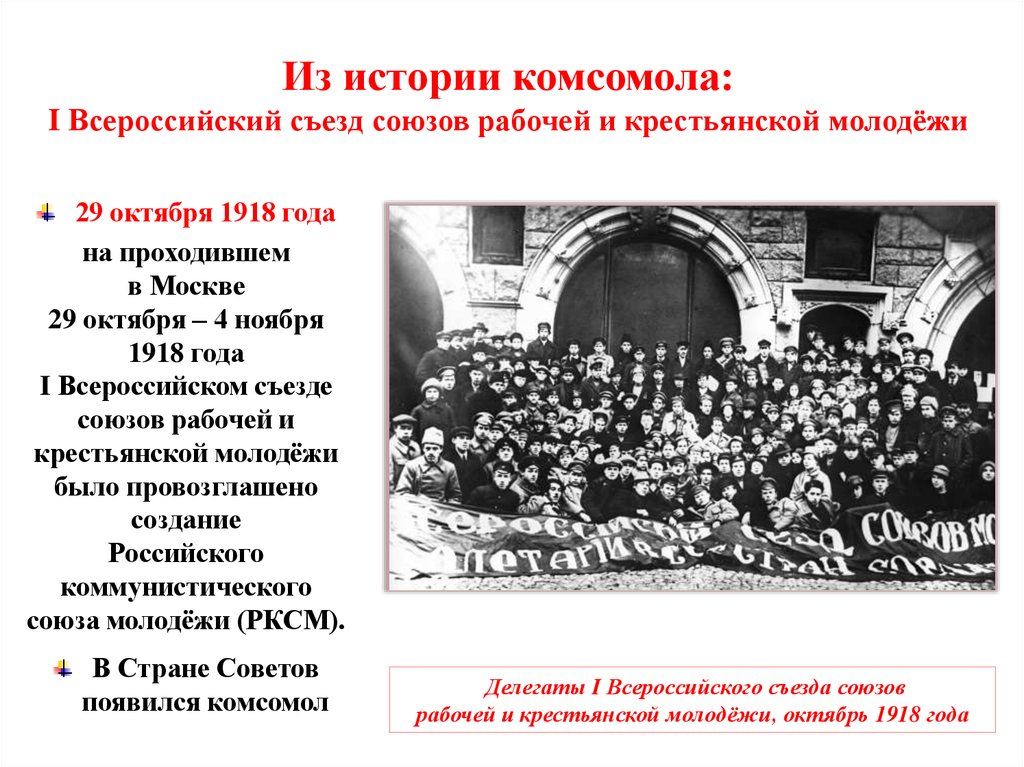 История съезды советов. Съезд советов 1918. Первый съезд РКСМ. Всероссийский съезд рабочих и крестьян.