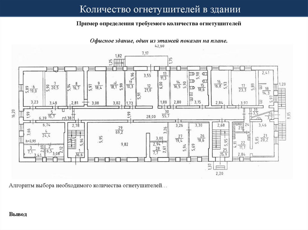 План расстановки огнетушителей