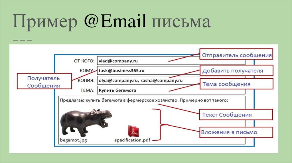 Емайл почта образец