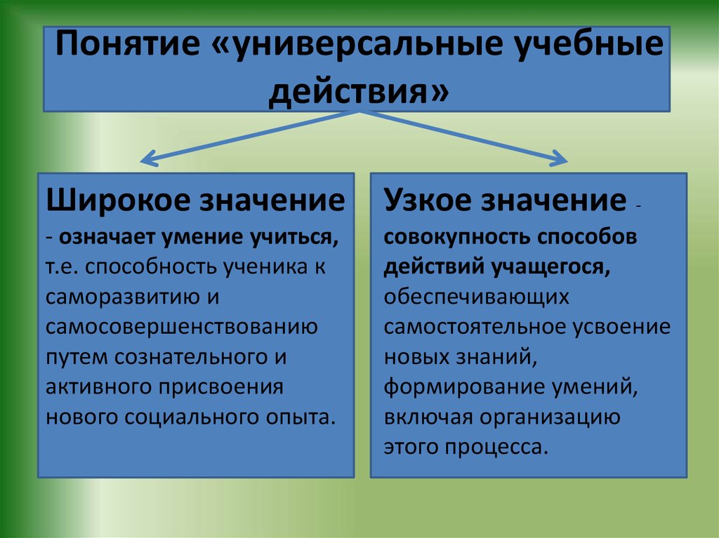 Понятие универсальные учебные действия. Что означает понятие «универсальные учебные действия»?. Универсальные учебные действия в широком понимании это:. Понятие «универсальные учебные действия» означает: ответить.