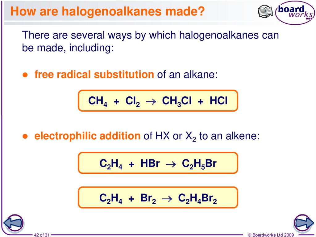 How are halogenoalkanes made?