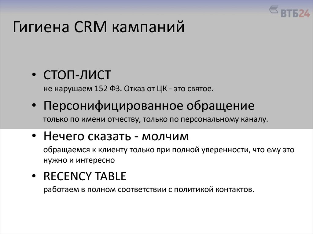 Гигиена CRM кампаний