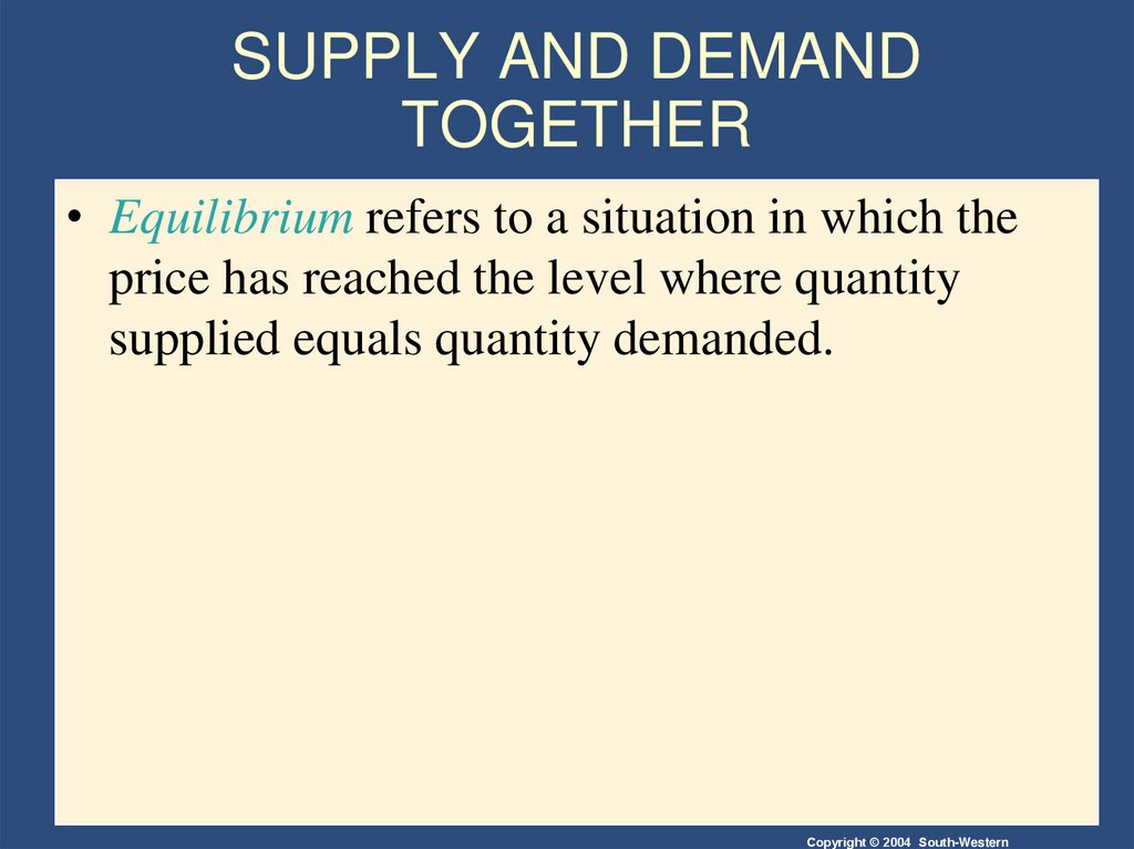 SUPPLY AND DEMAND TOGETHER