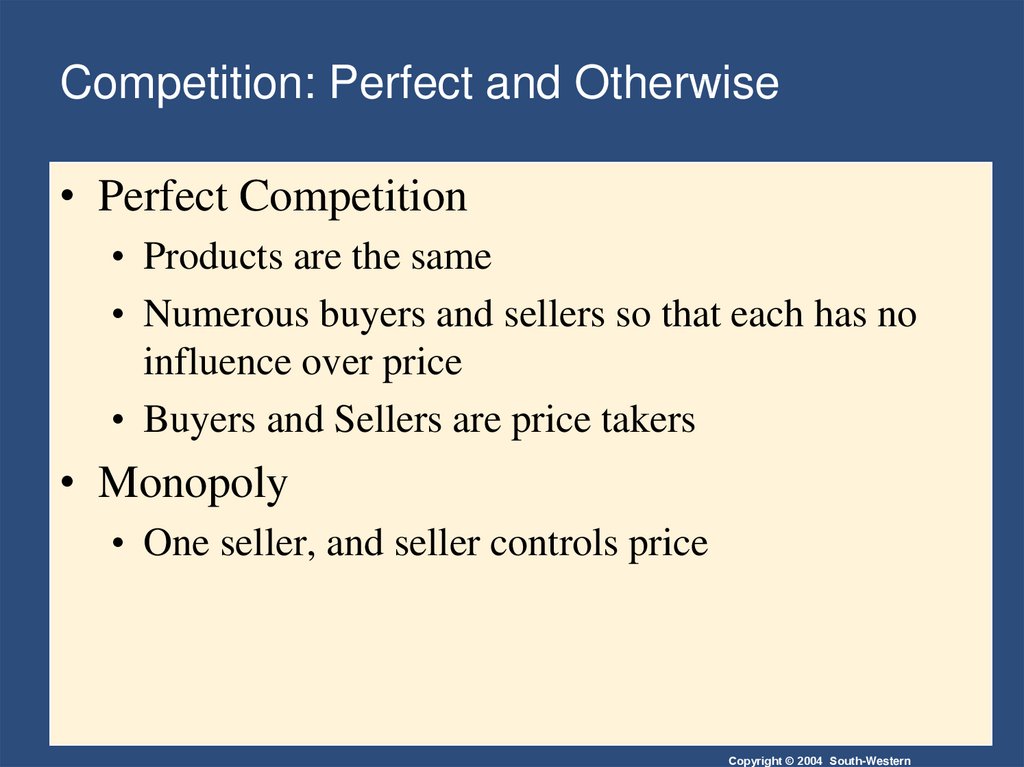 Competition: Perfect and Otherwise