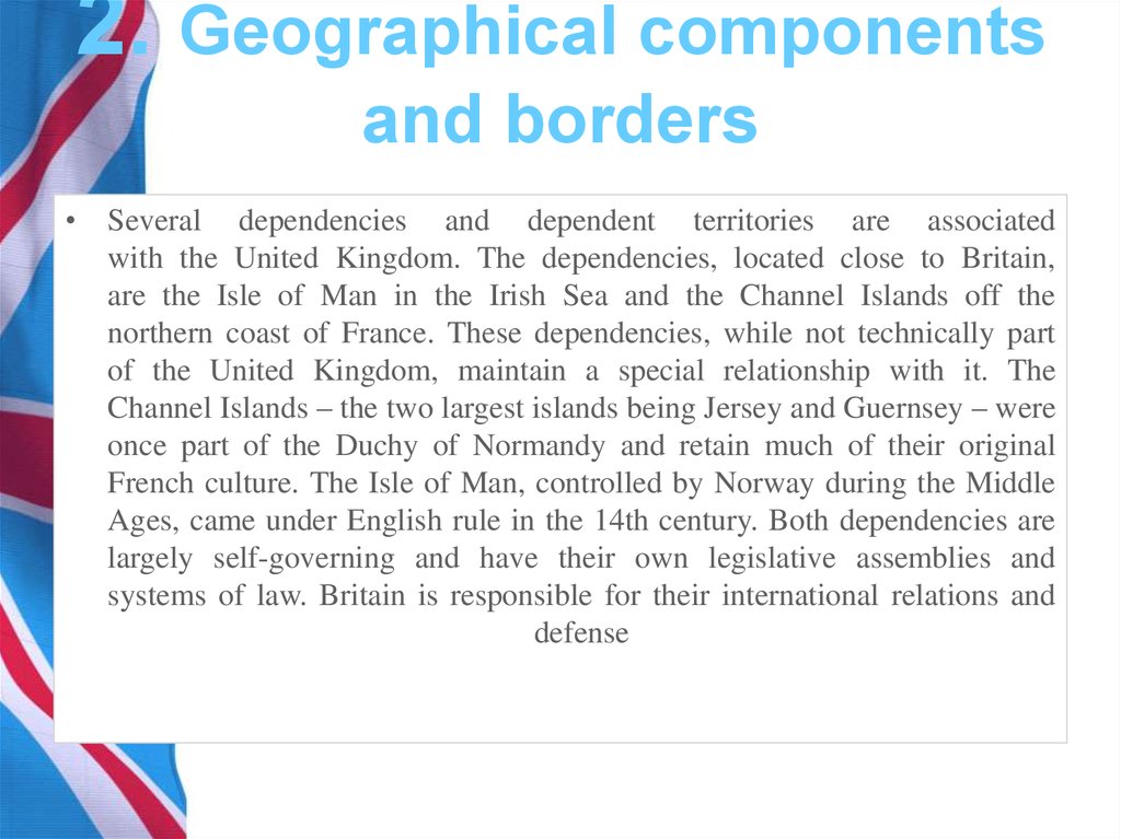2. Geographical components and borders
