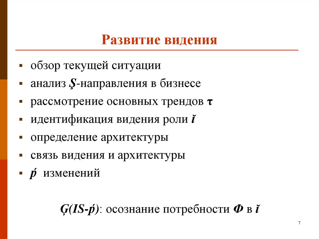 Что такое видение в проекте