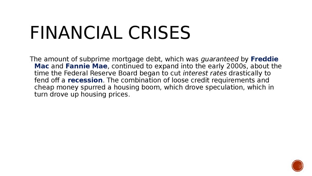 Financial crises