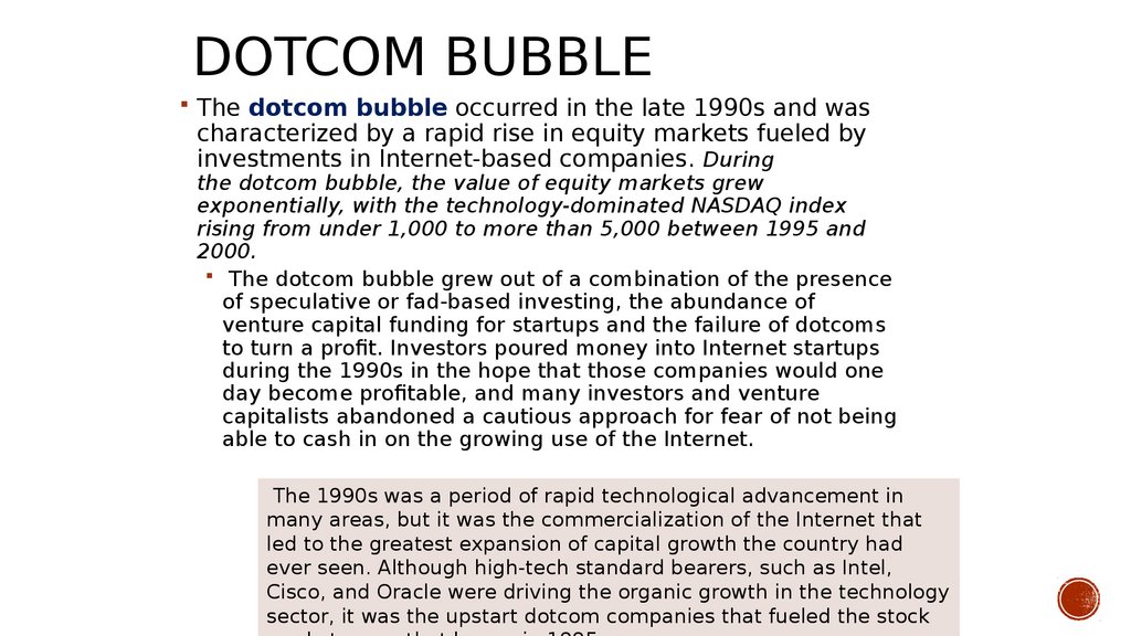 Dotcom Bubble Definition