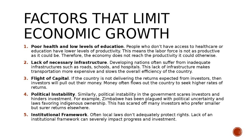 Factors that Limit Economic Growth