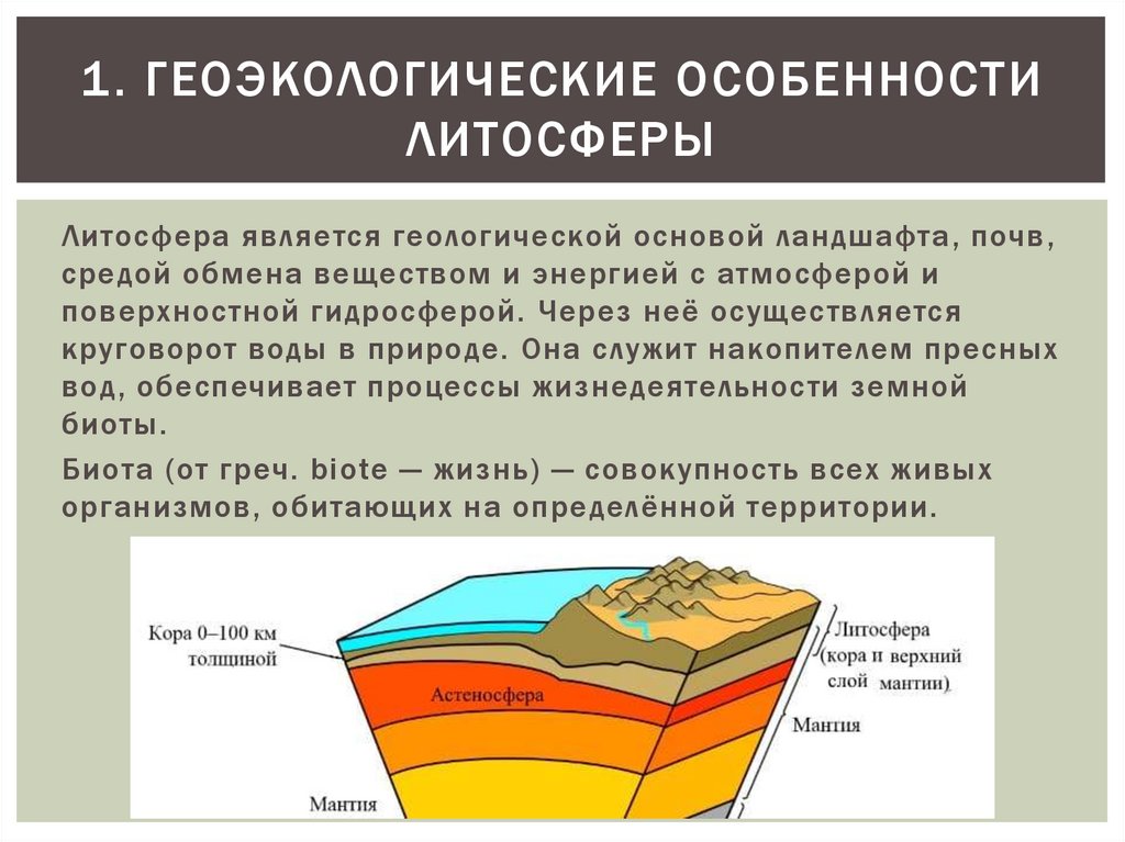 1. Геоэкологические особенности литосферы