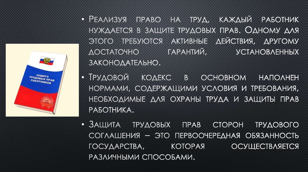 Презентация на тему защита трудовых прав граждан