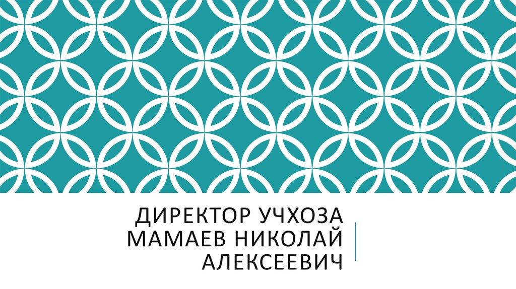 Директор учхоза мамаев Николай Алексеевич