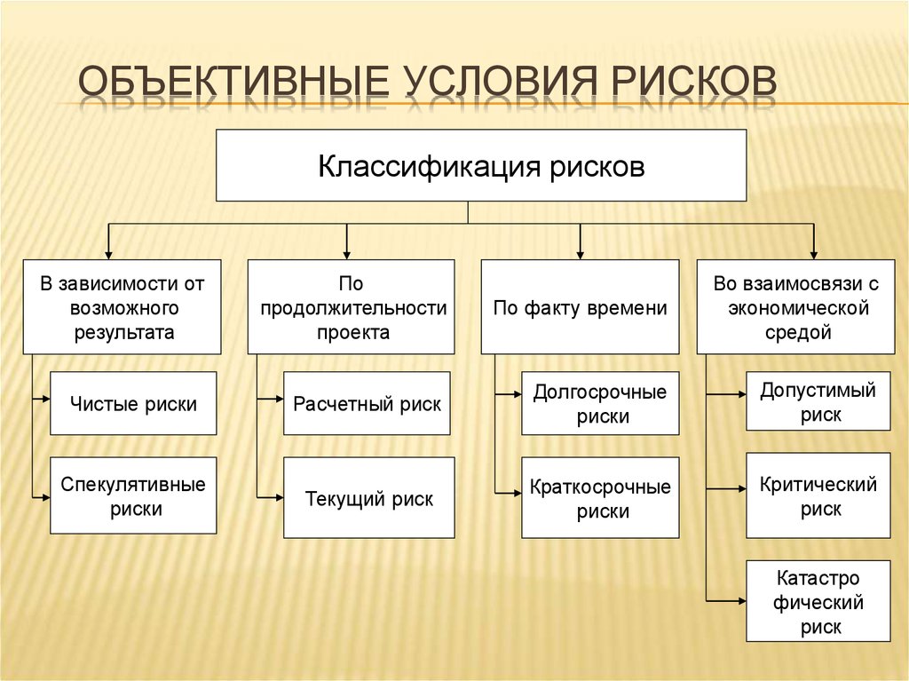 Виды и классификация рисков презентация