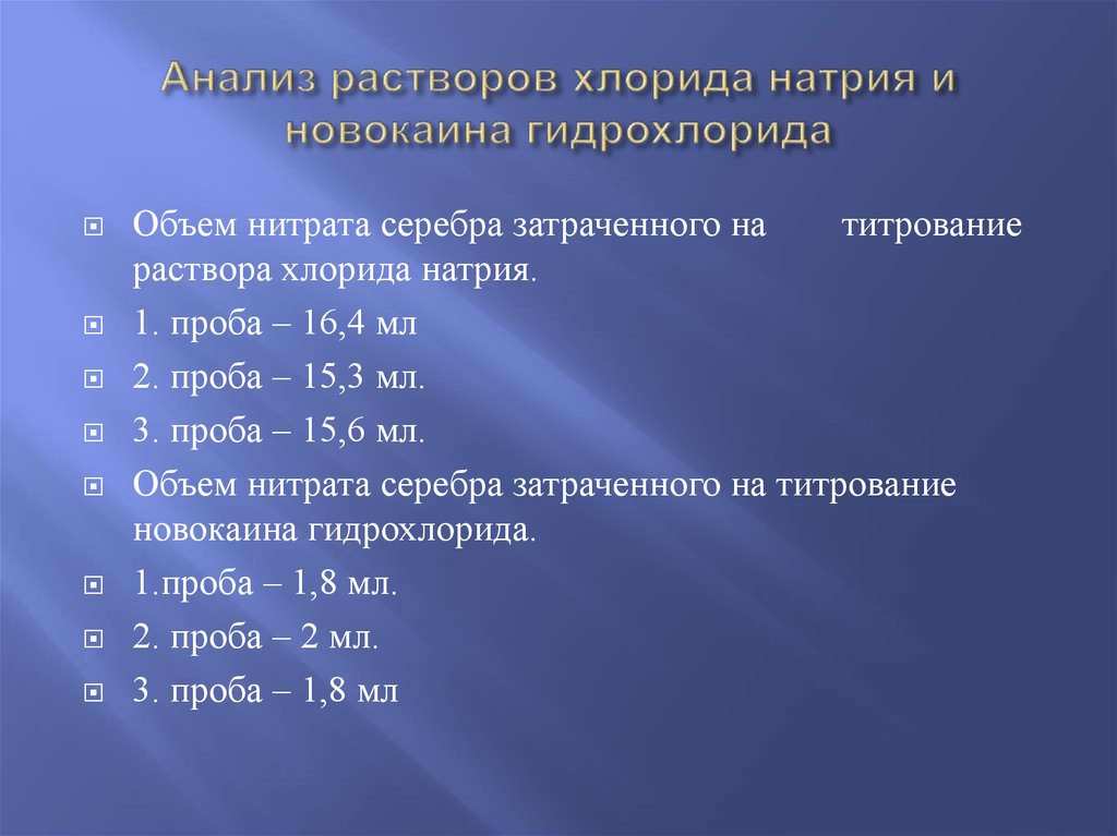 Анализируемый раствор. Анализ новокаина раствора. Анализируемый раствор это. Качественный анализ раствора новокаина. Титрование новокаина нитратом серебра.