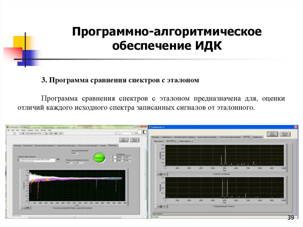 Спектр сравнения. Программное обеспечение вибродиагностики.