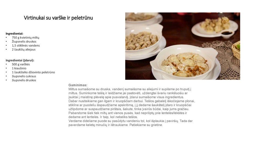 Virtinukai su varške ir peletrūnu