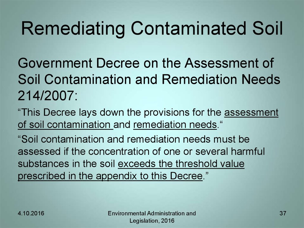 Remediating Contaminated Soil