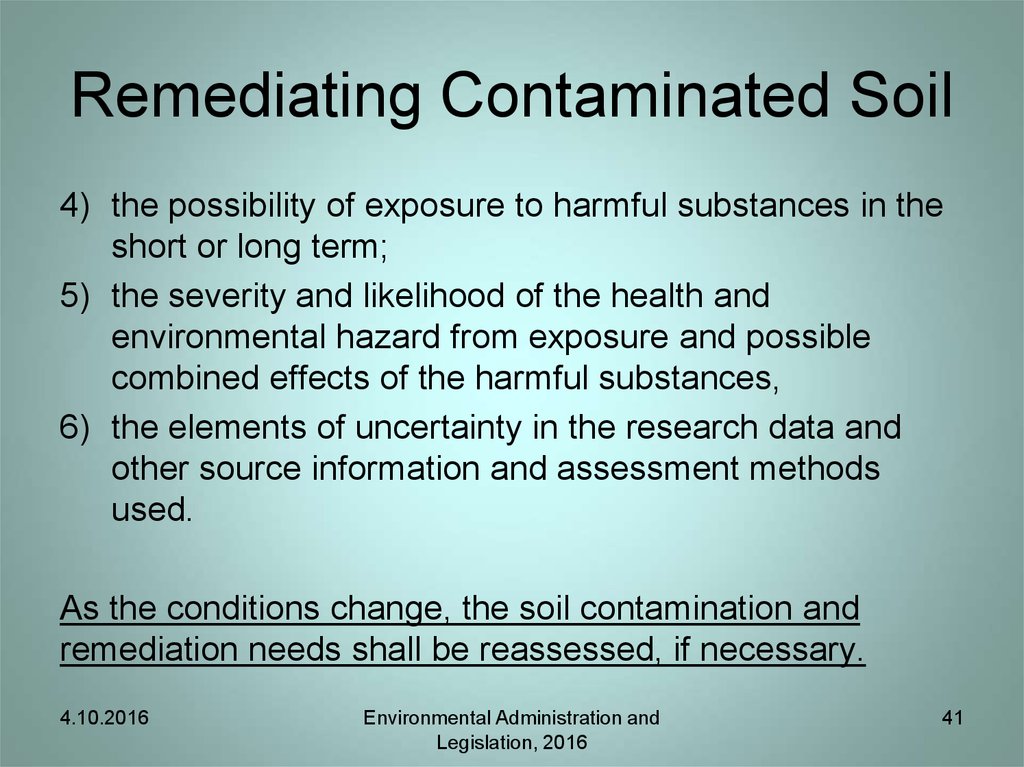 Remediating Contaminated Soil