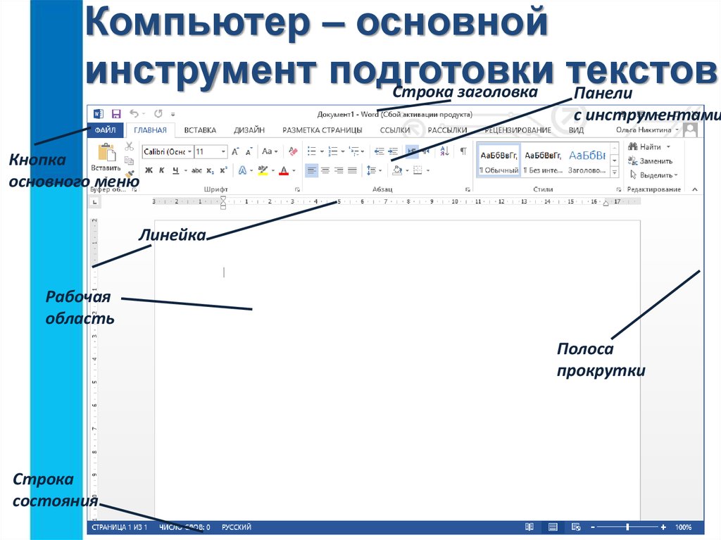 Подготовка текстового документа