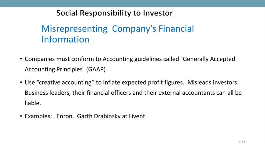 Misrepresenting Company’s Financial Information