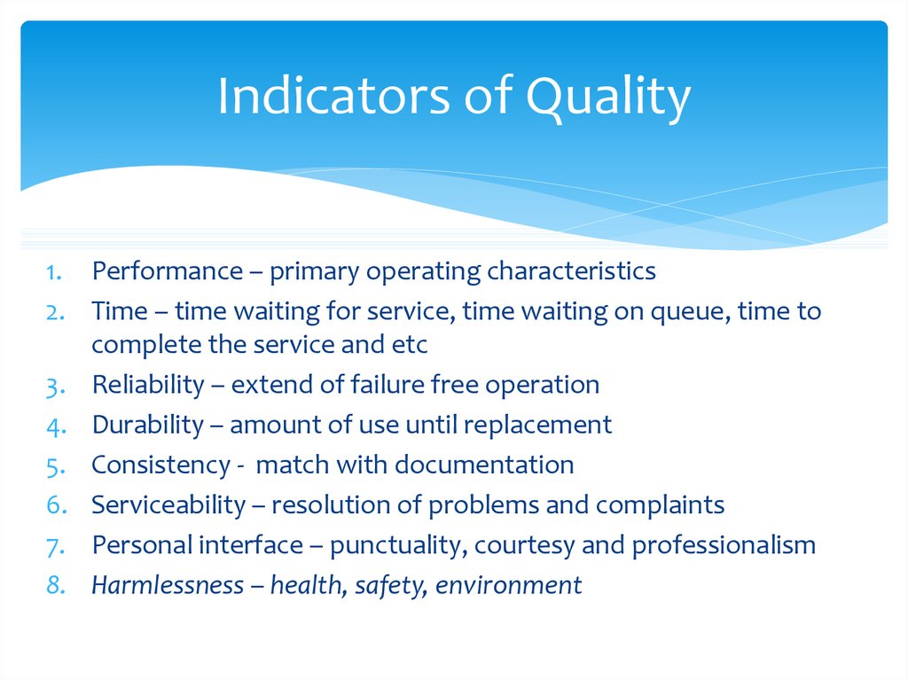 Definition Of Quality Indicators Of Quality Quality Engineering 1 