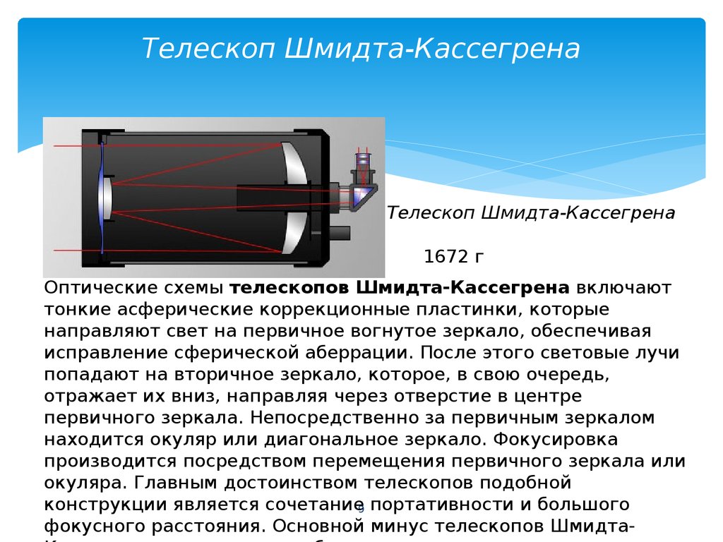 Телескоп максутова. Оптическая схема Шмидта-Кассегрена. Оптическая схема телескопа Шмидт-Кассегрен. Зеркальные телескопы катадиоптрические схема. Телескоп катадиоптрик схема.