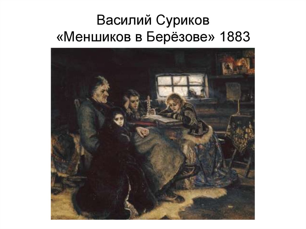 Василий Суриков «Меншиков в Берёзове» 1883
