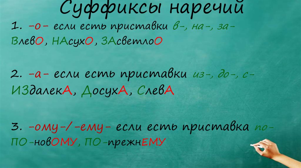 5 наречий с суффиксом о