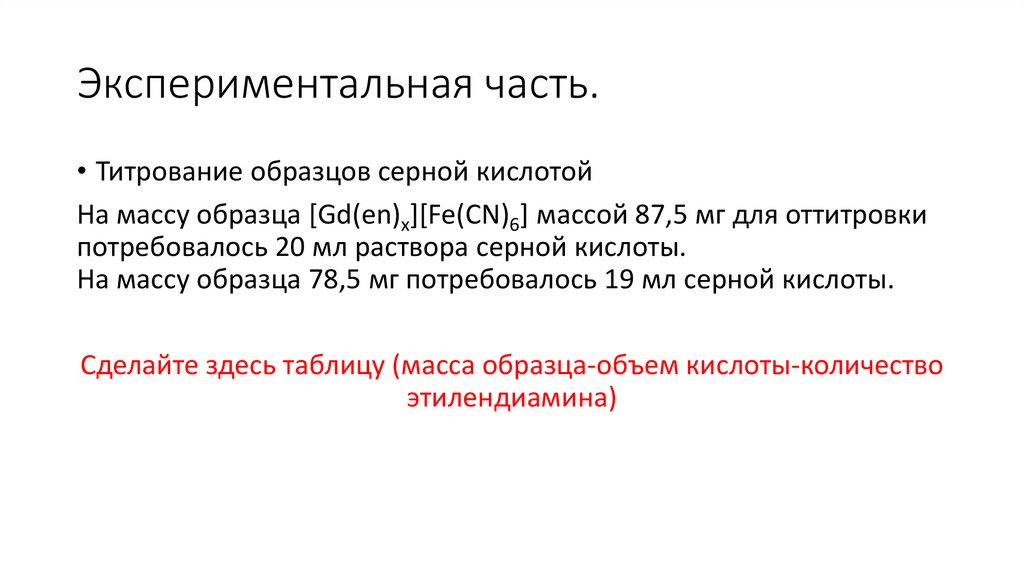 Экспериментальная часть.