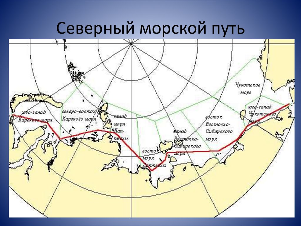 Карта северного морского пути на карте россии с портами