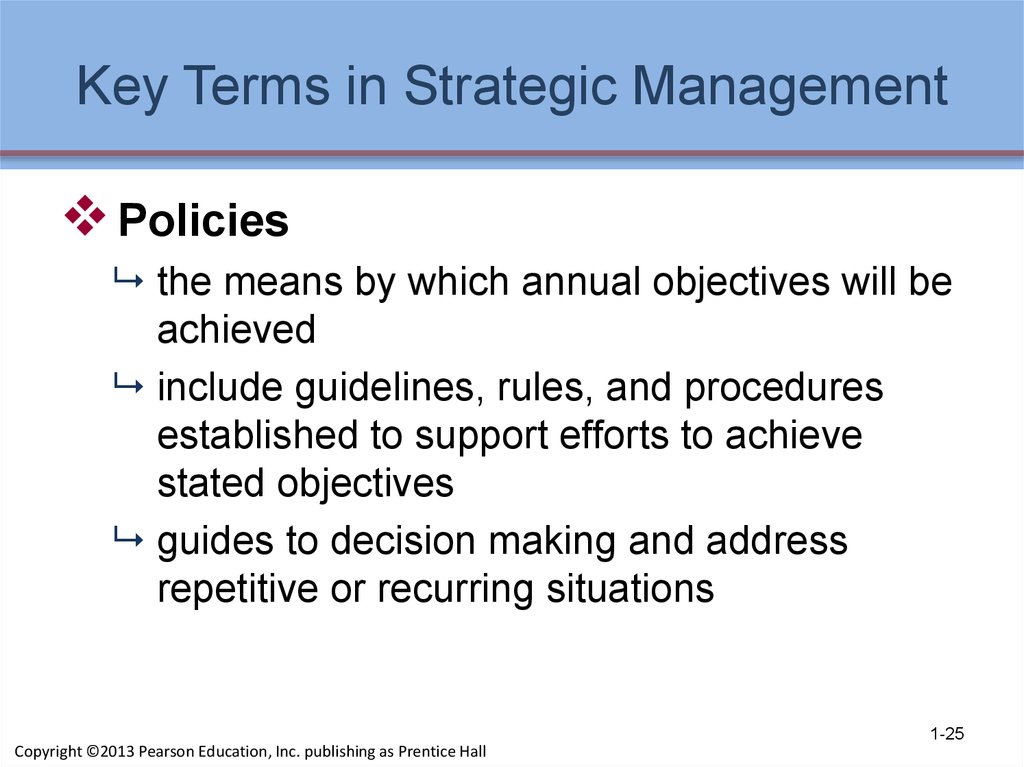 Key Terms in Strategic Management