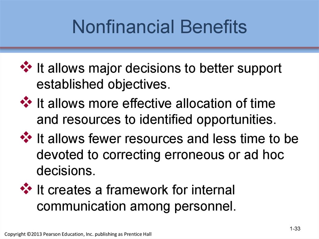 Nonfinancial Benefits