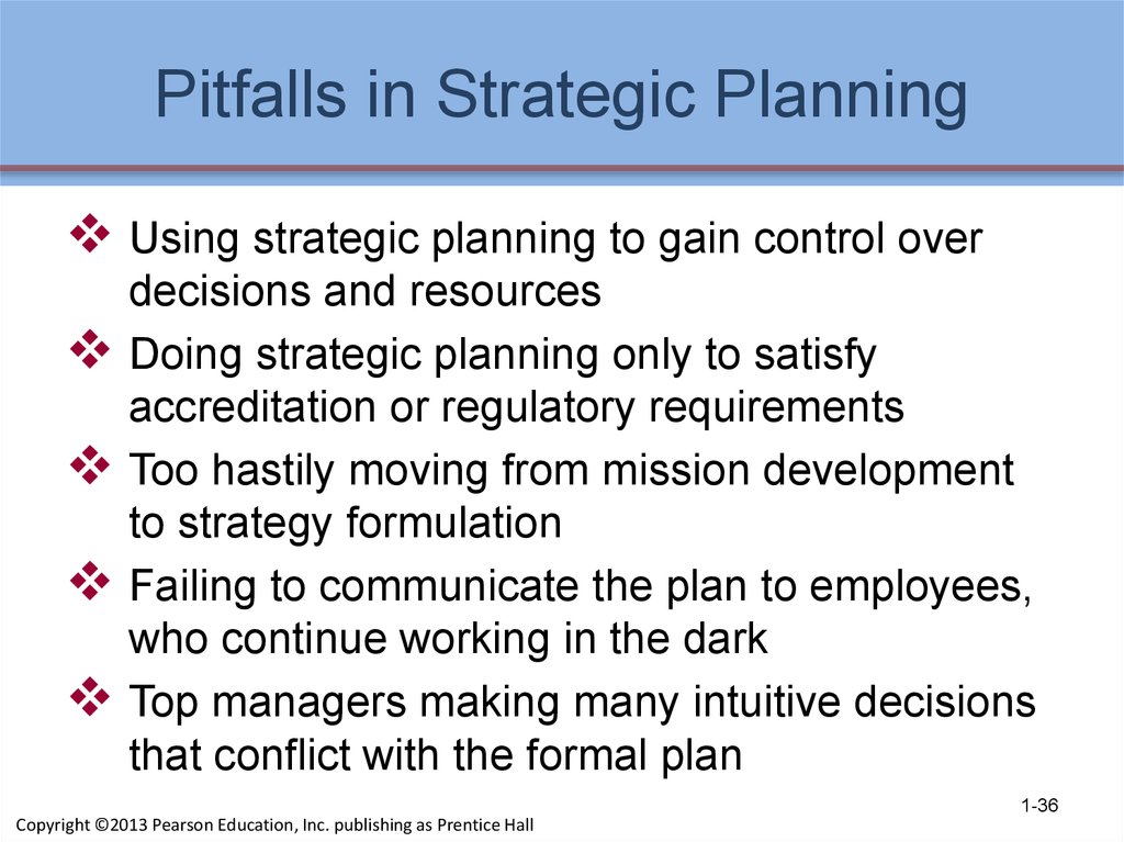 Pitfalls in Strategic Planning