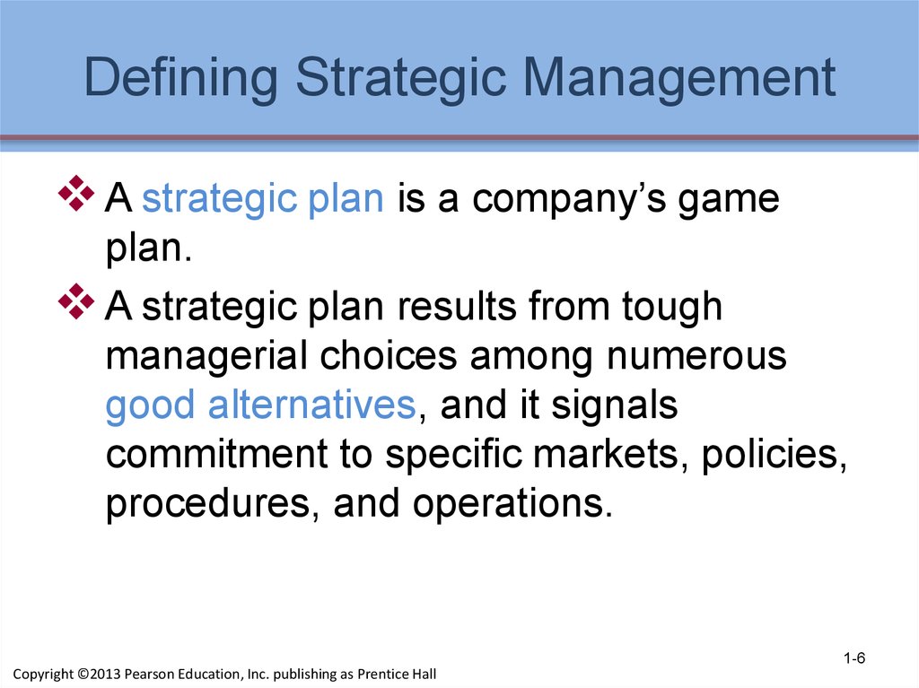 Defining Strategic Management