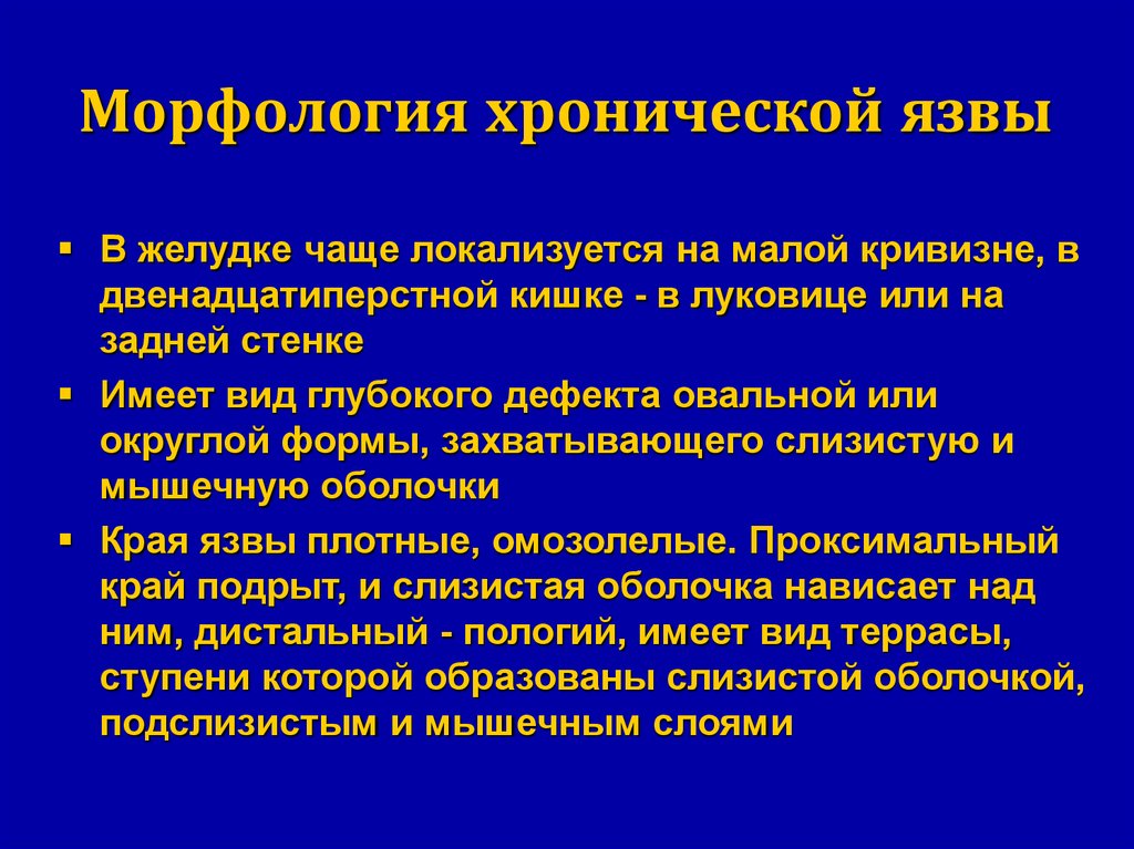 В период обострения острое хроническое. Морфология хронической язвы. Язва желудка морфология. Язвенная болезнь желудка морфология.