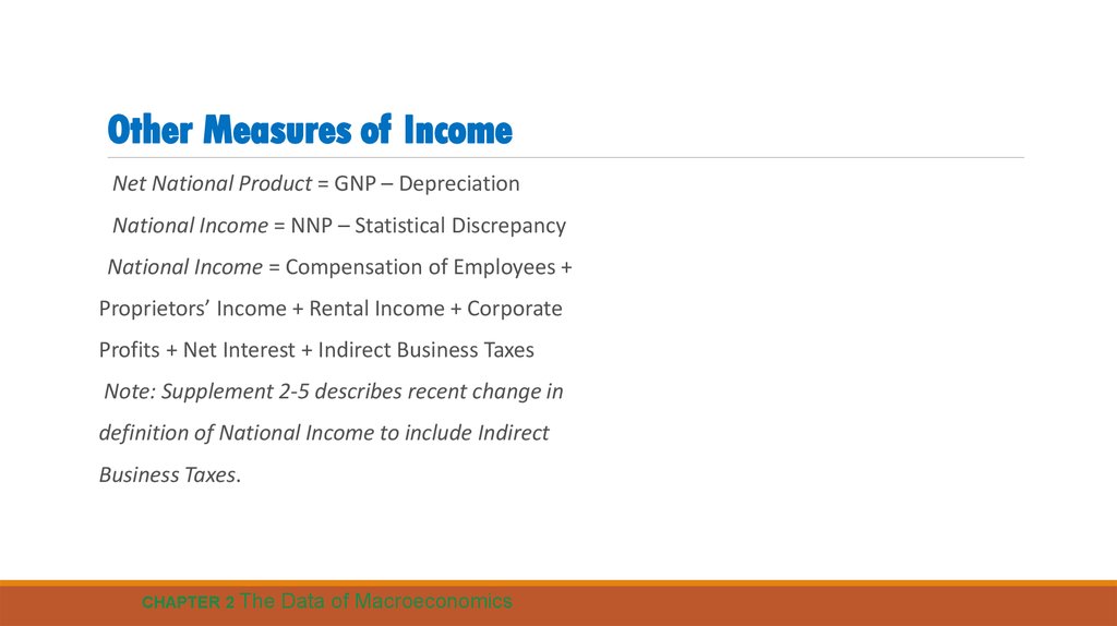 Other Measures of Income
