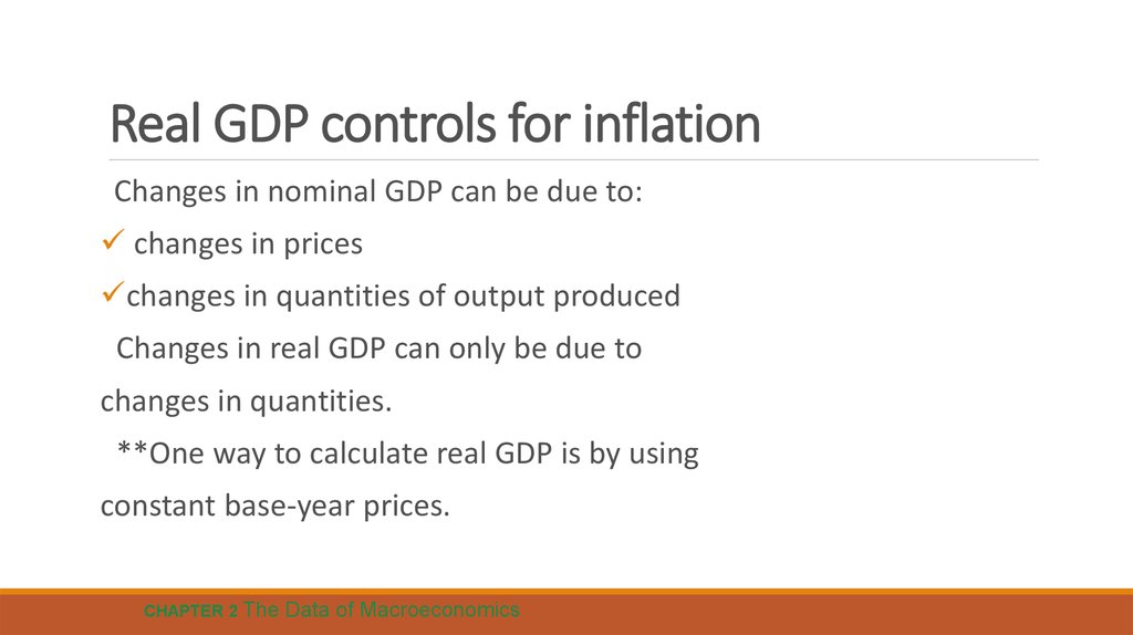 Real GDP controls for inflation
