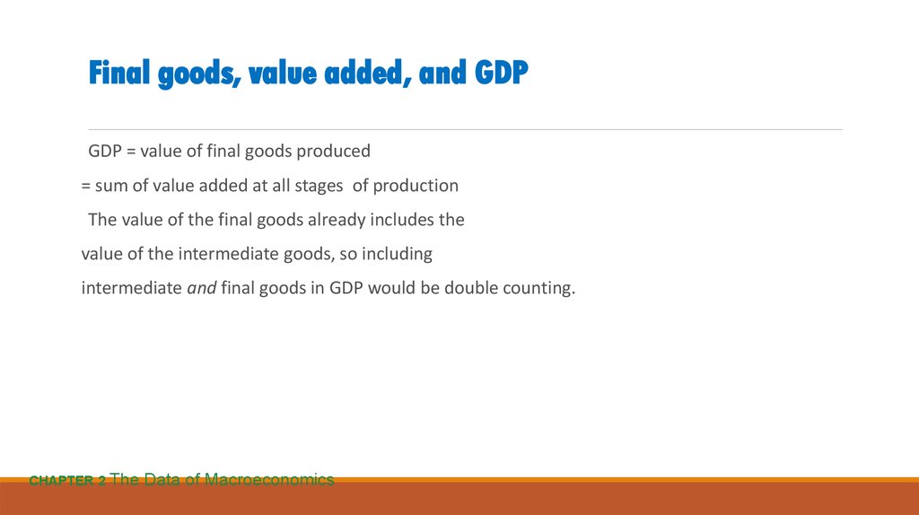 Final goods, value added, and GDP