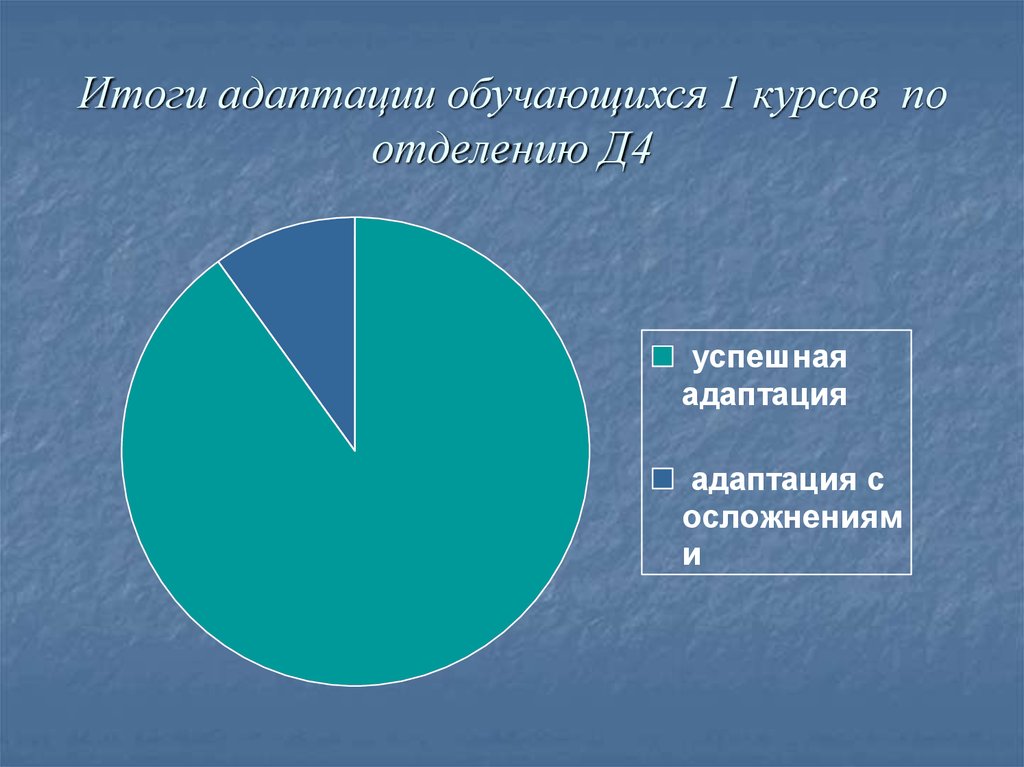 Итоги адаптации обучающихся 1 курсов по отделению Д4